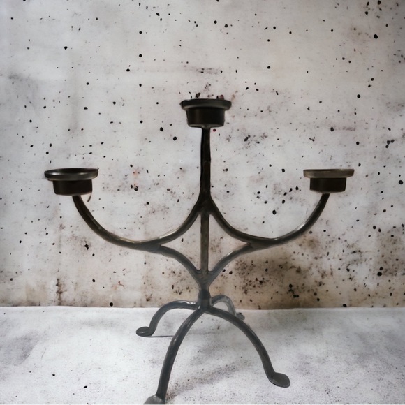 Pottery Barn Accents Hammered Iron Rustic Candle Holder Poshmark